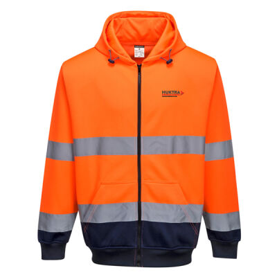 Huktra Hi-Vis Contrast Zipped Hoodie Thumbnail